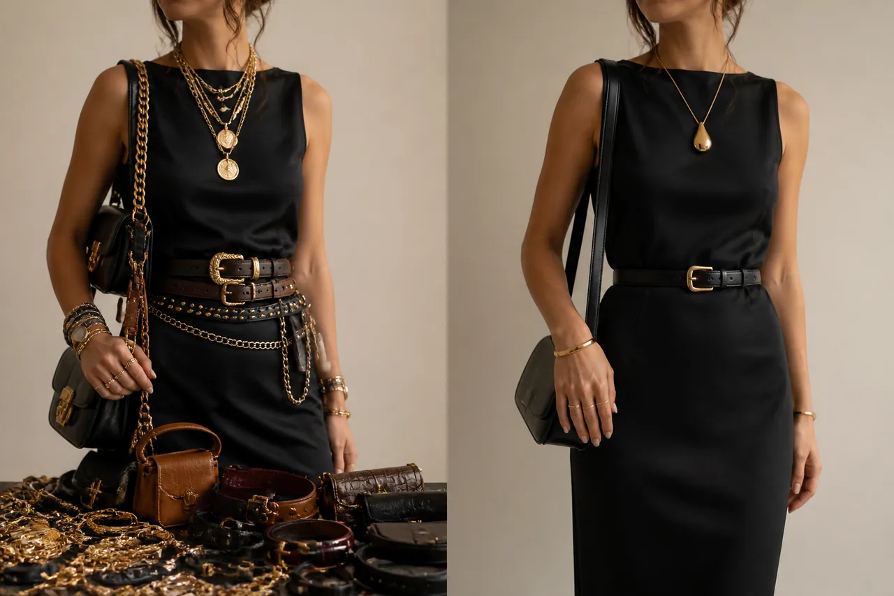 accesorii care încarcă o rochie de o singură culoare