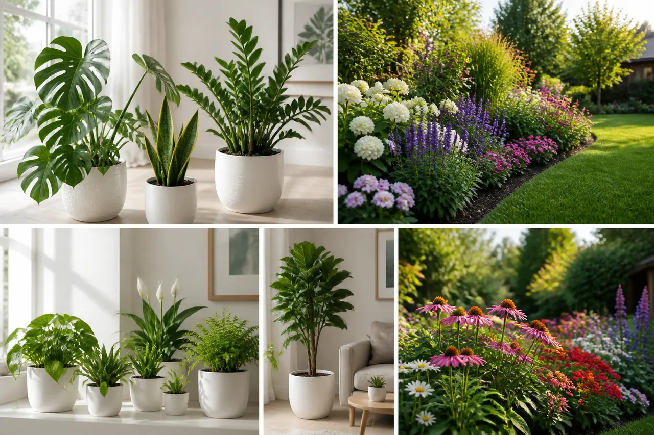 comparație plante interior exterior îngrijire