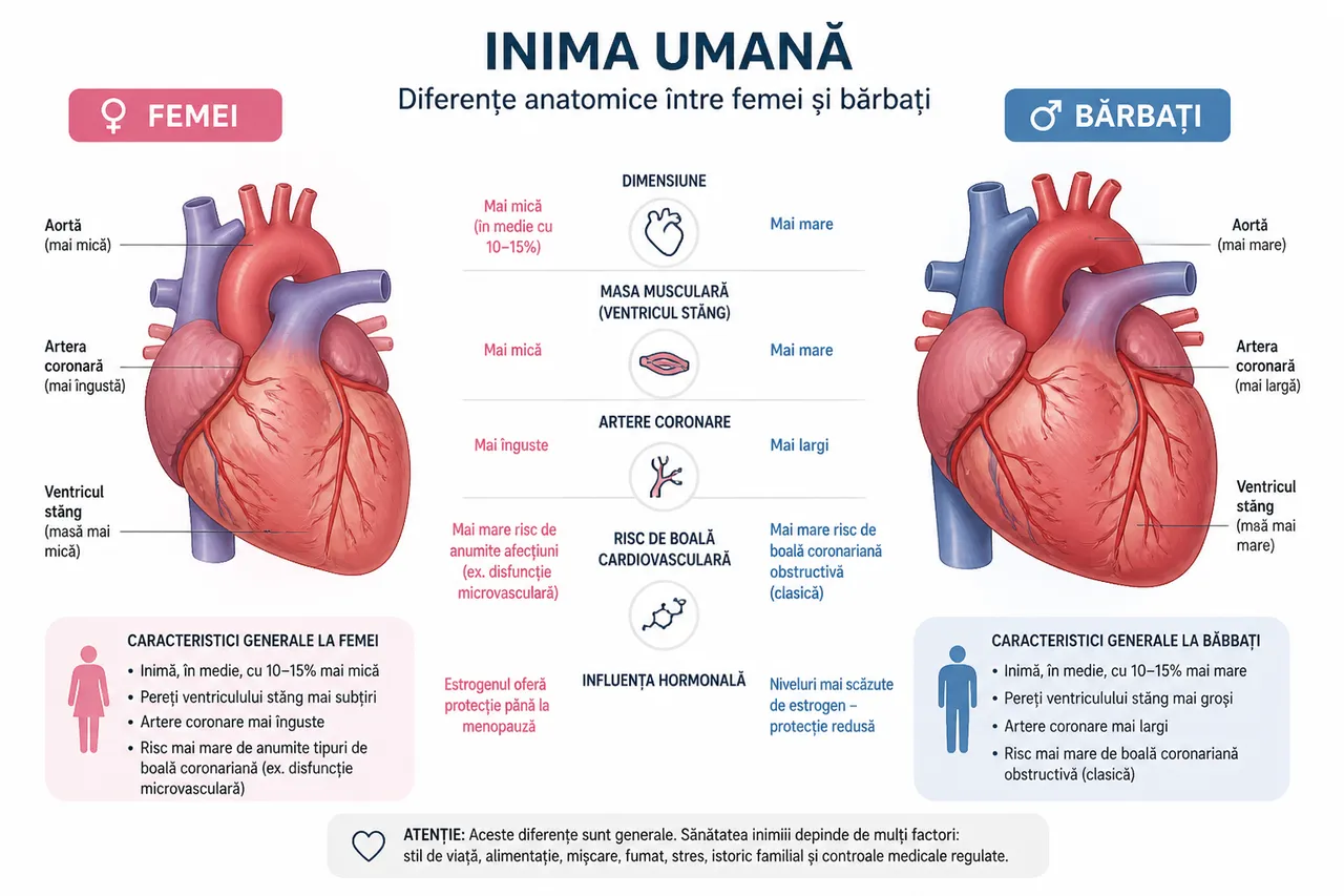 diferențe inimă femei bărbați sănătate cardiovasculară