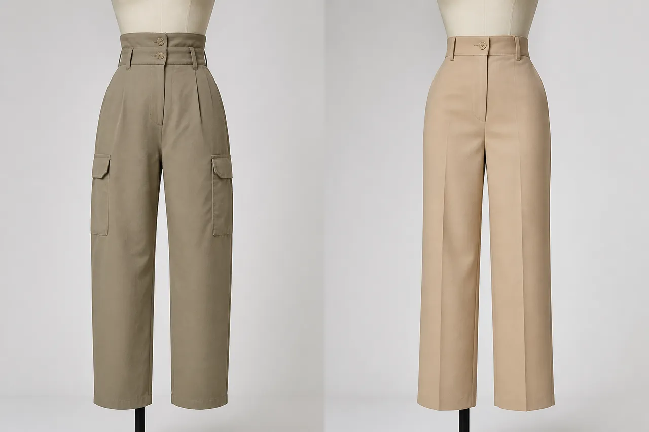 pantaloni talie înaltă șolduri late fit corect