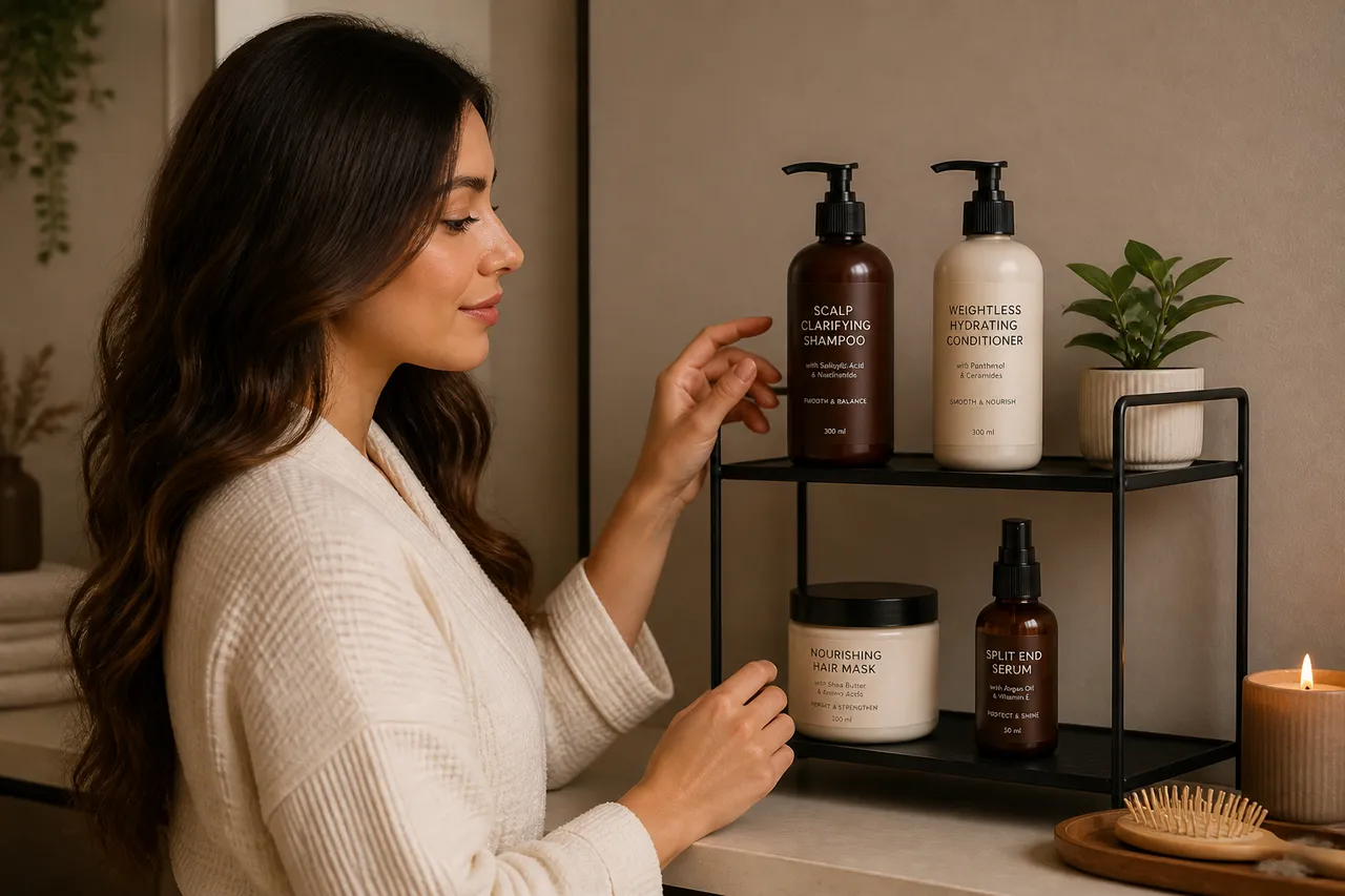 rutină pentru scalp gras și vârfuri uscate
