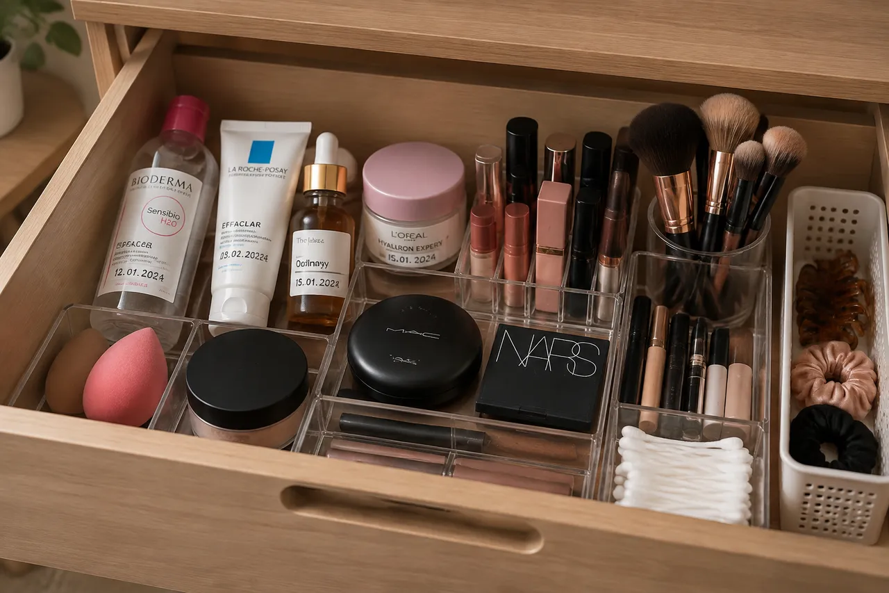 organizarea produselor cosmetice după deschidere